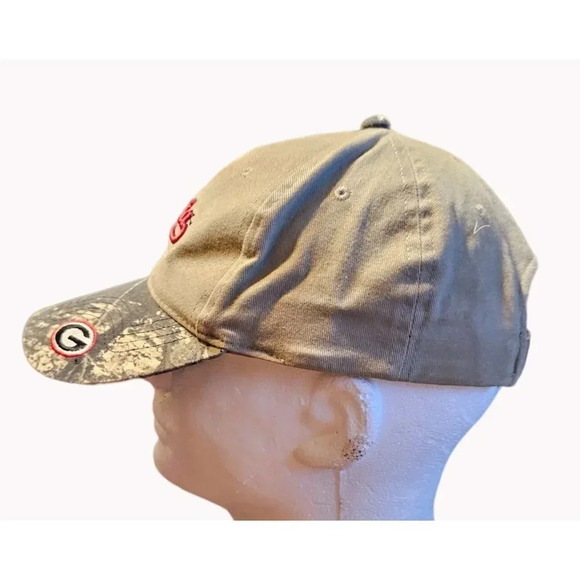 Georgia Bulldogs OC Outdoor Khaki & Camo Strap Back Adjustable Cap Hat GO DAWGS - Picture 6 of 9